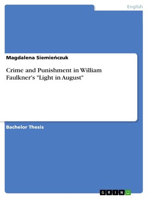 cover image of Crime and Punishment in William Faulkner's "Light in August"